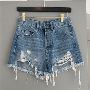 Hidden Jeans - Distressed Women's Denim Shorts - Light Blue